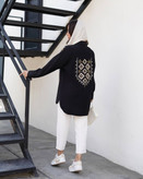 شومیز مانتویی مشکی جلو دکمه