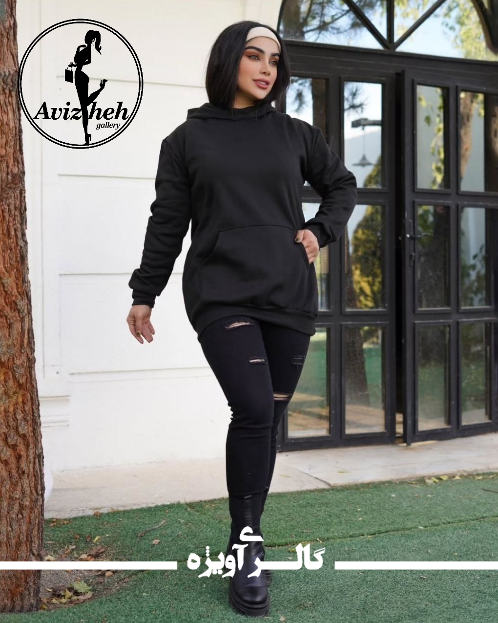 هودی دورس تو‌کرک مشکی زنانه