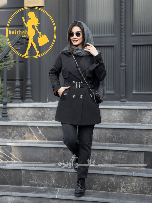 بارانی یقه انگلیسی زنانه