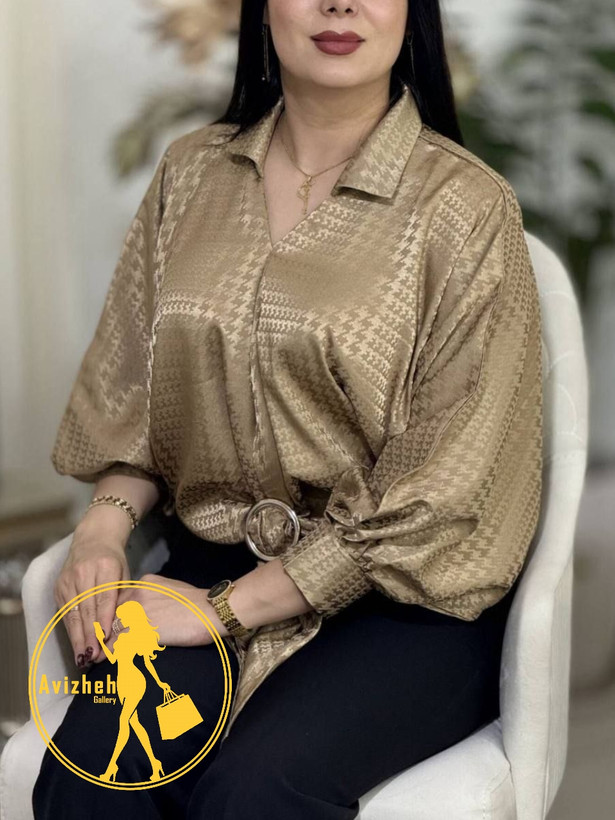 شومیز ساتن سگکدار زنانه